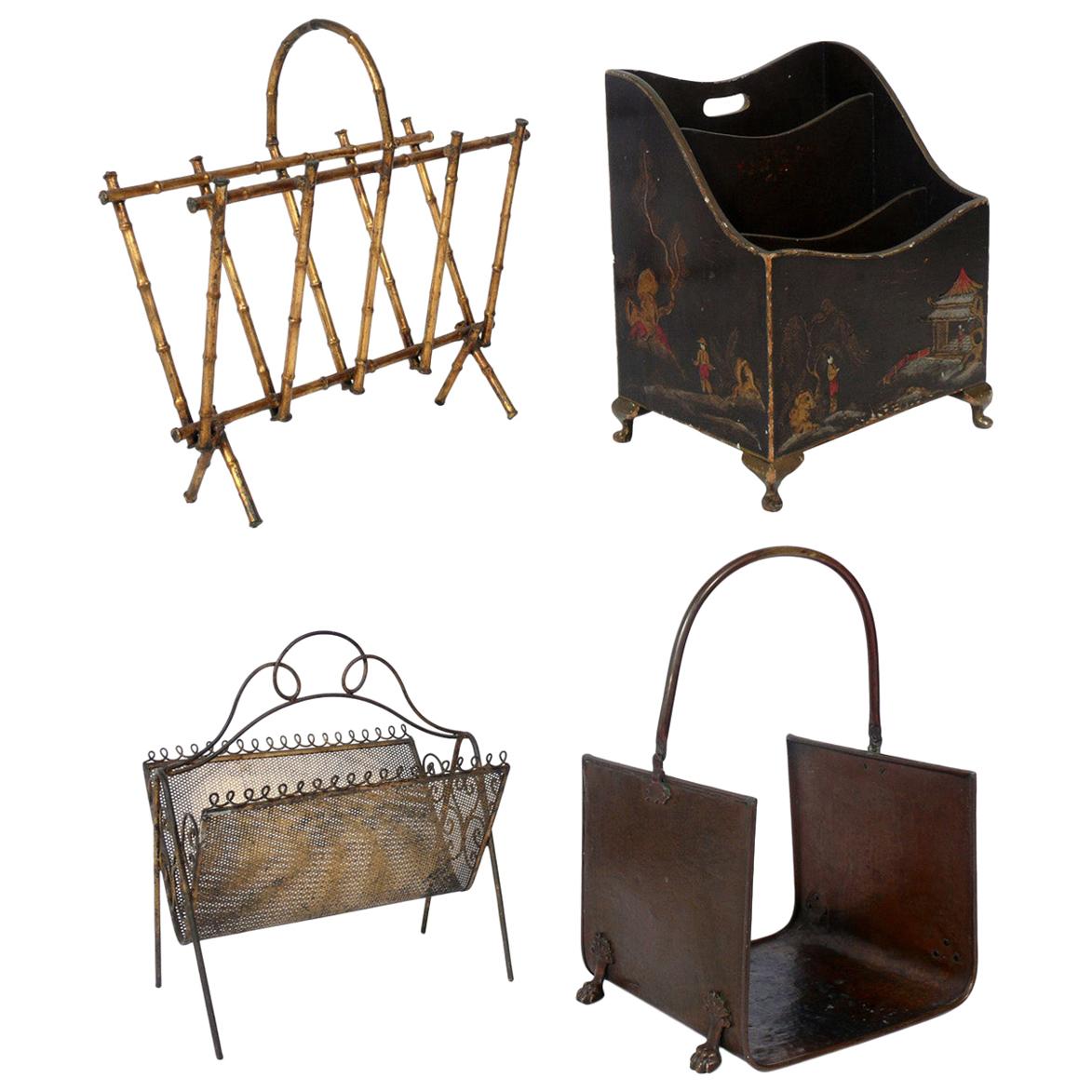 Selection of Magazine Racks or Log Holders For Sale