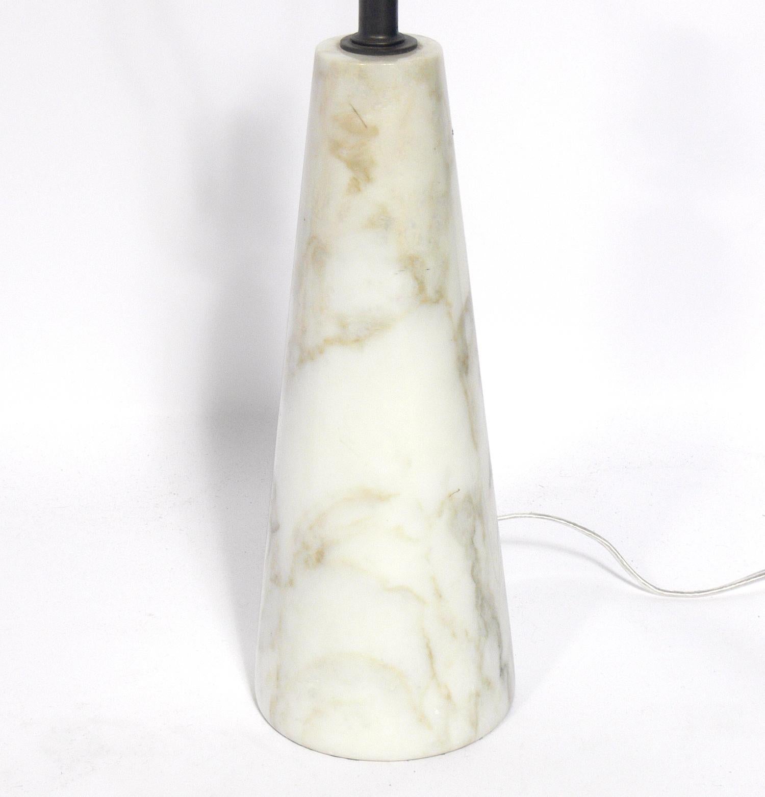 Plated Selection of Midcentury Marble Lamps For Sale