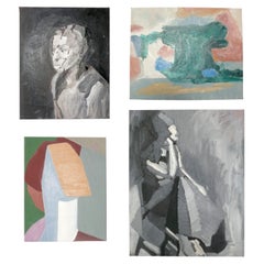 Selection of Mid Century Modern Abstract Paintings circa 1970s
