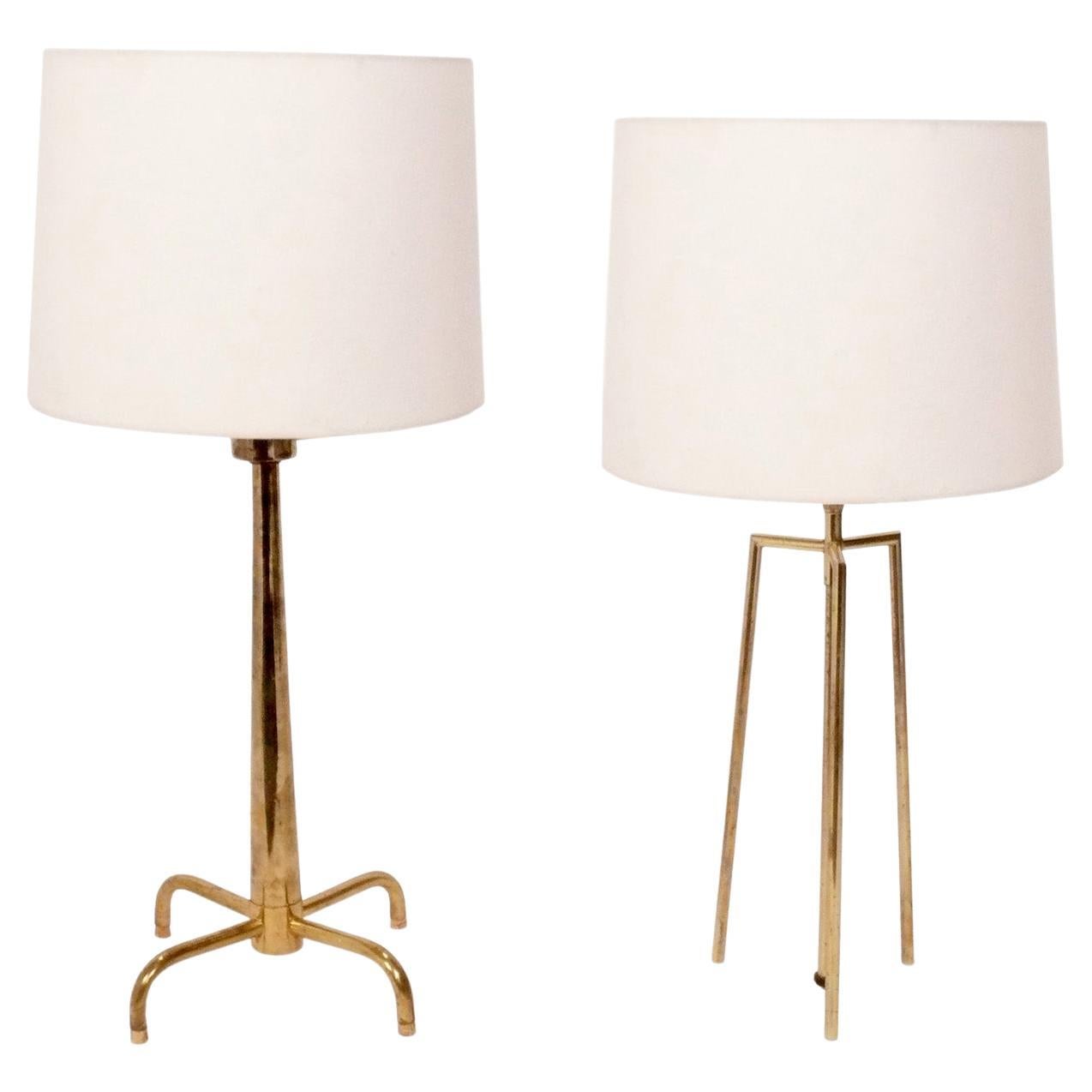 Selection of Mid-Century Modern Brass Table Lamps For Sale