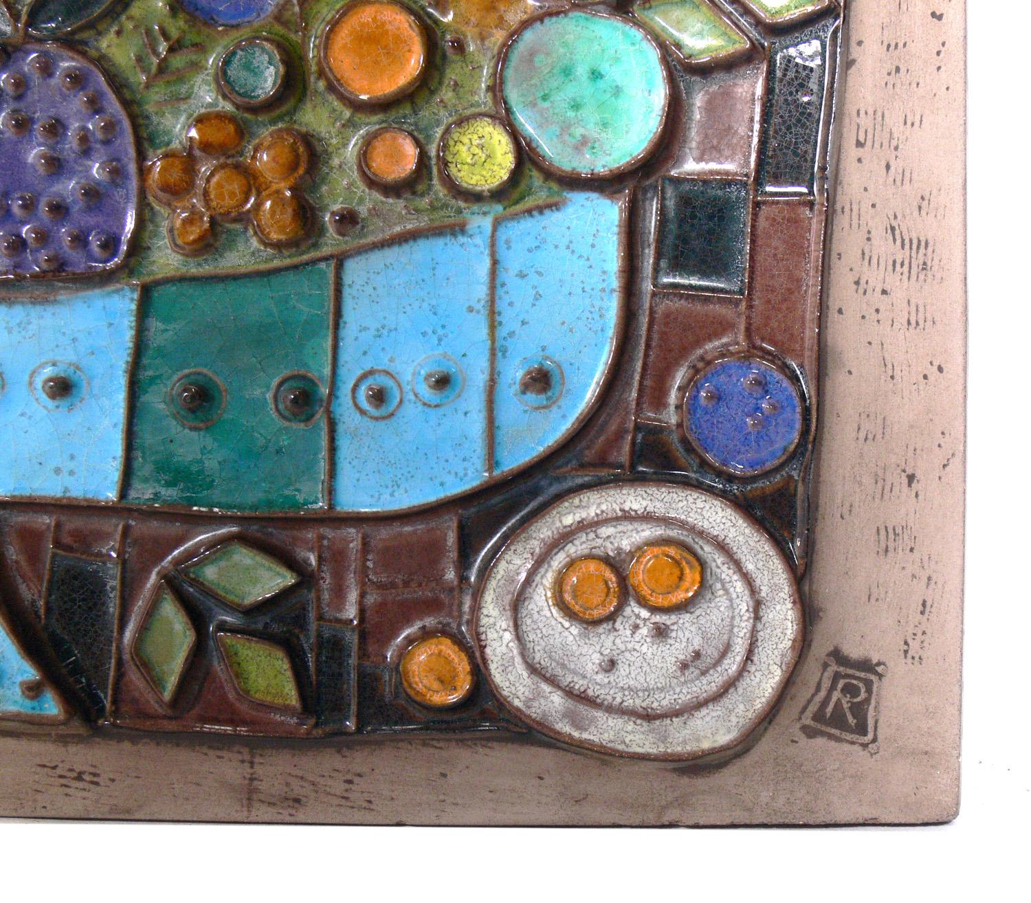 Selection of Modernist Ceramic Tile Plaques For Sale 2