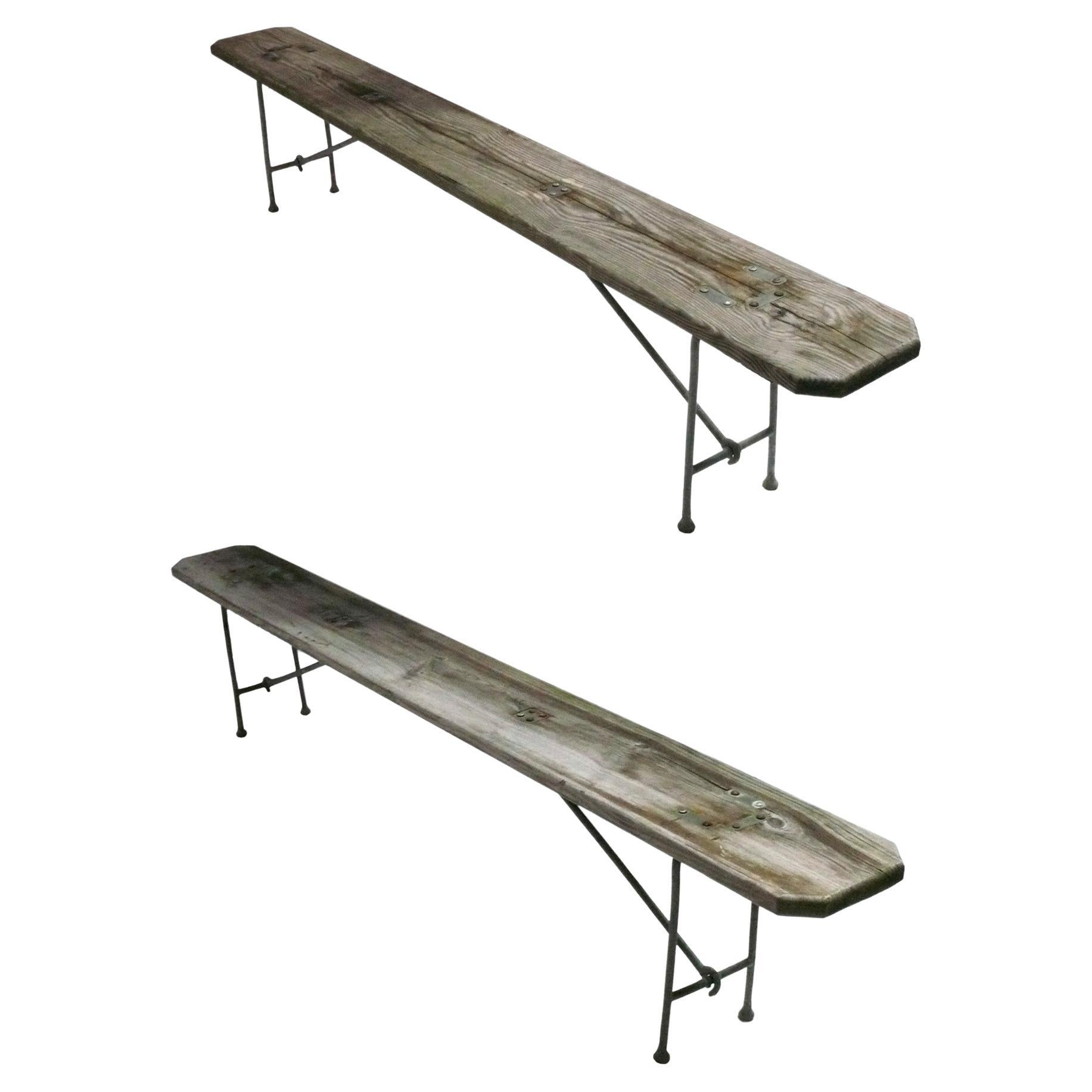 Selection of Nautical Campaign Benches circa 1940s For Sale