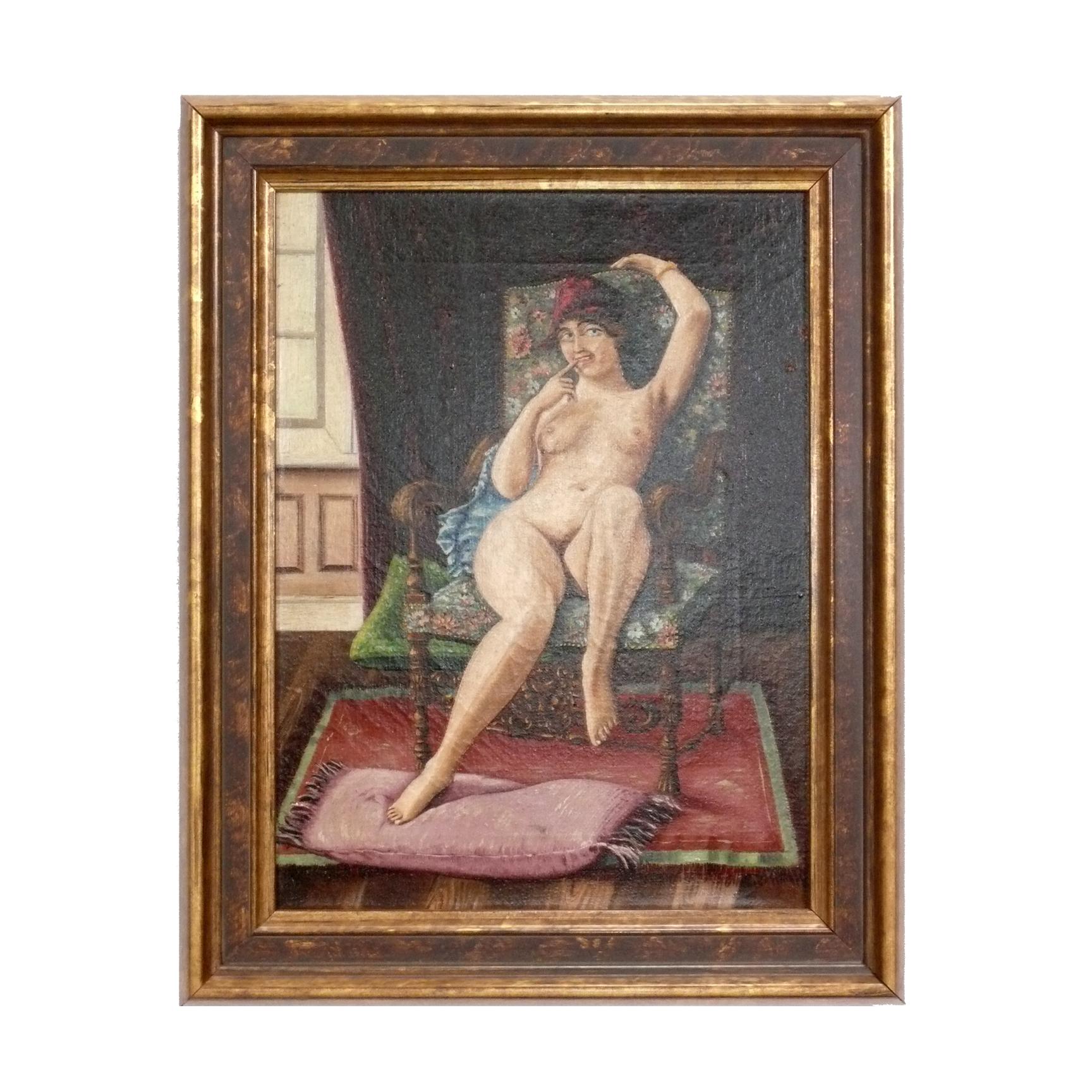 Gilt Selection of Original Female Nude Paintings For Sale