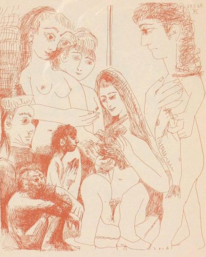 Glass Selection of Pablo Picasso Erotic Prints