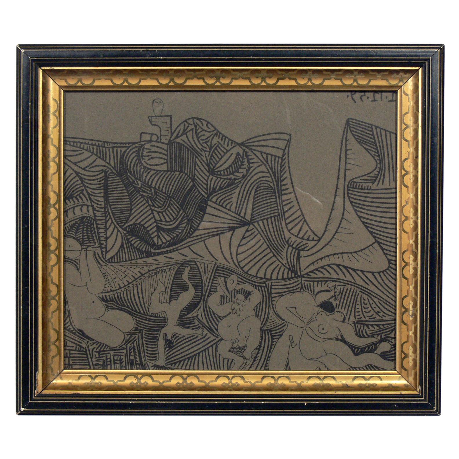 Selection of Pablo Picasso Linocuts In Distressed Condition In Atlanta, GA