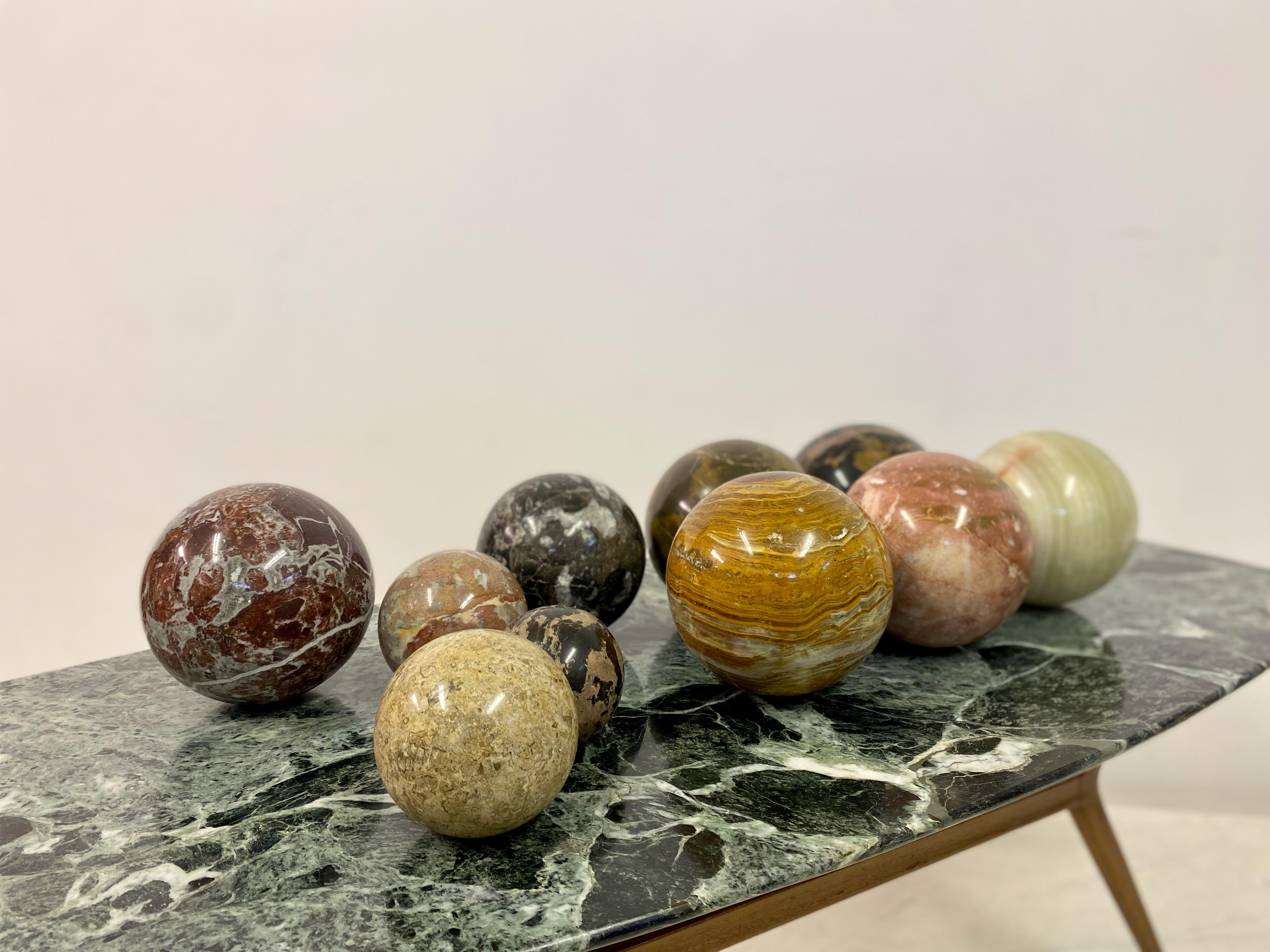 Grand Tour Selection of Specimen Marble and Stone Spheres For Sale