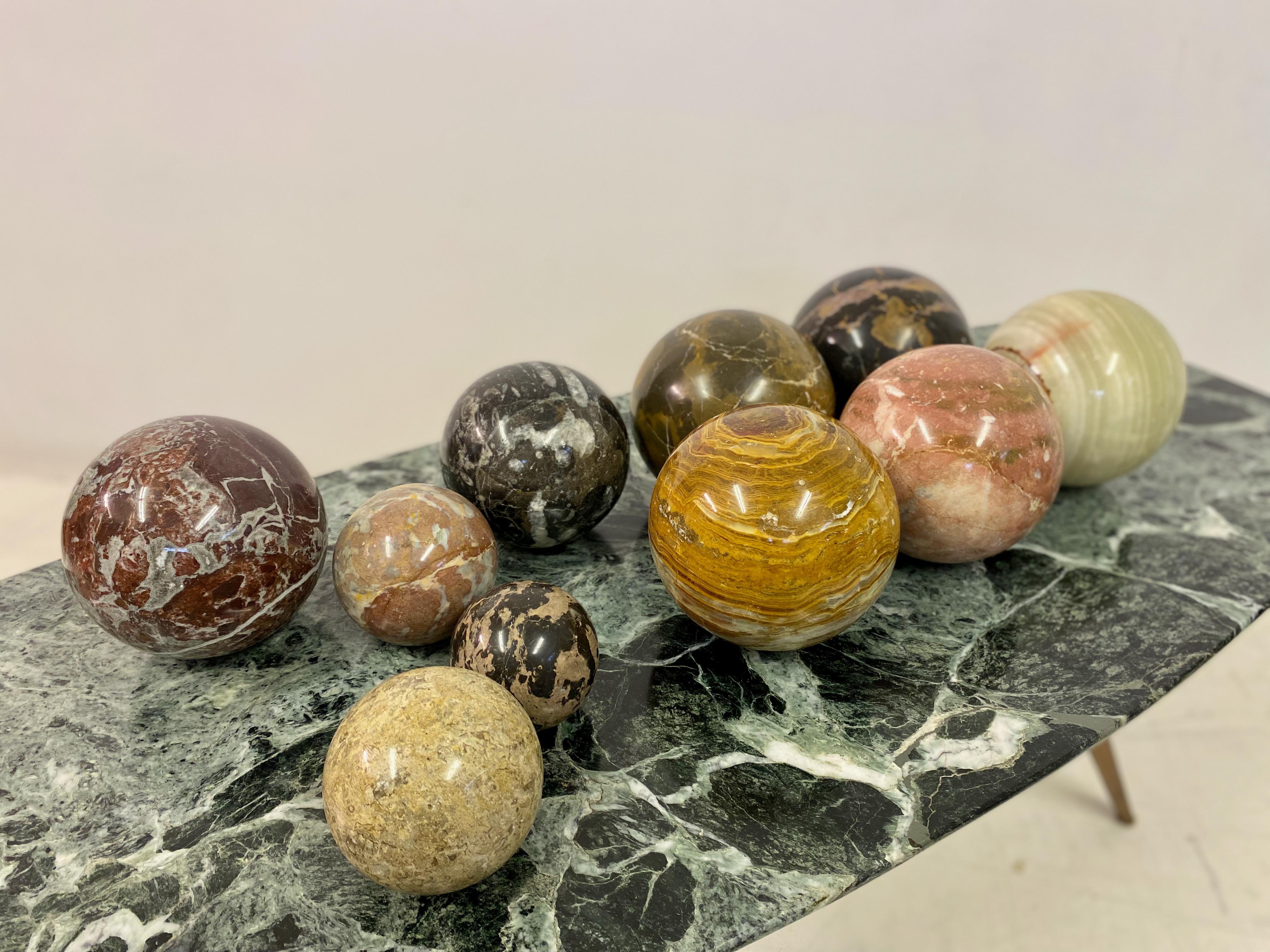 Selection of Specimen Marble and Stone Spheres In Good Condition For Sale In London, London