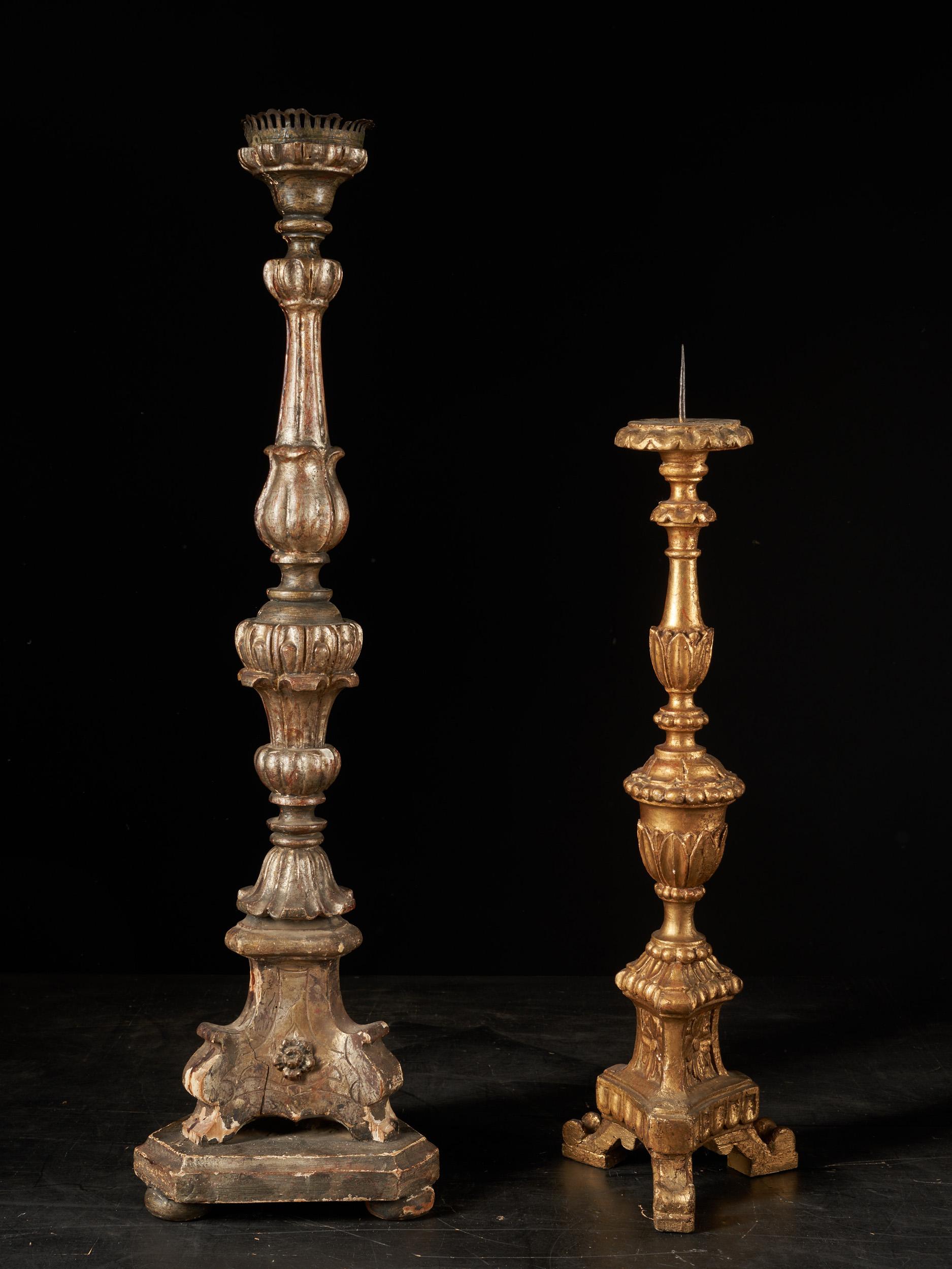 Selection of Two 20th Century Wooden Classic Candleholders For Sale 8
