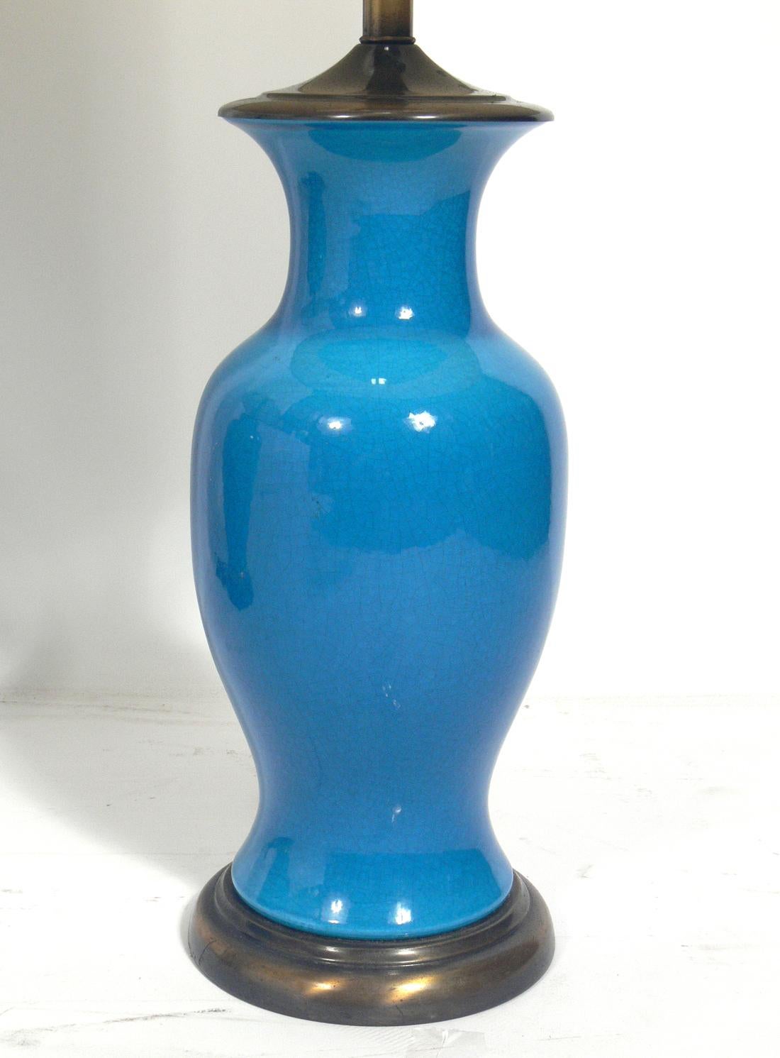 blue ceramic table lamps