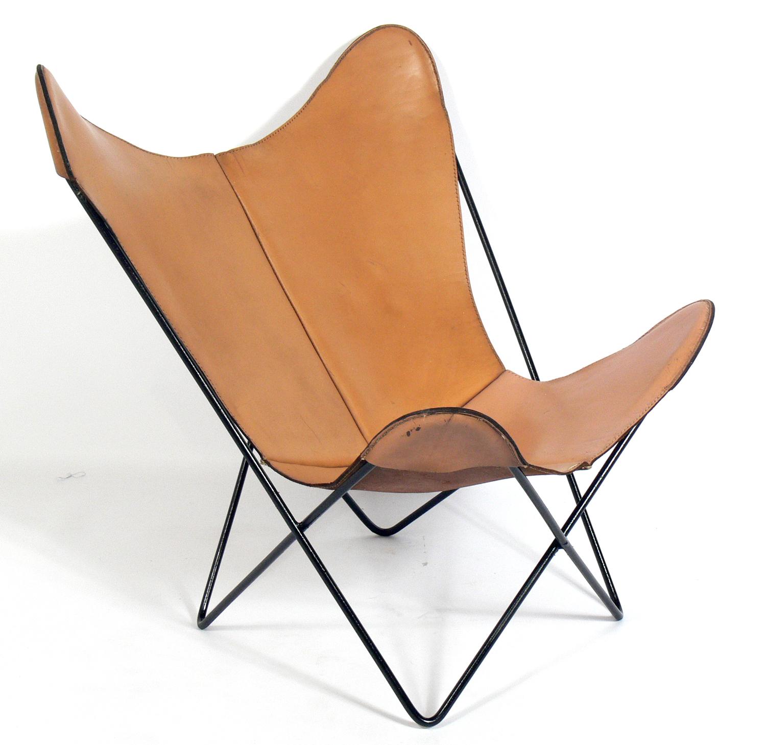 American Selection of Vintage Leather Butterfly Chairs
