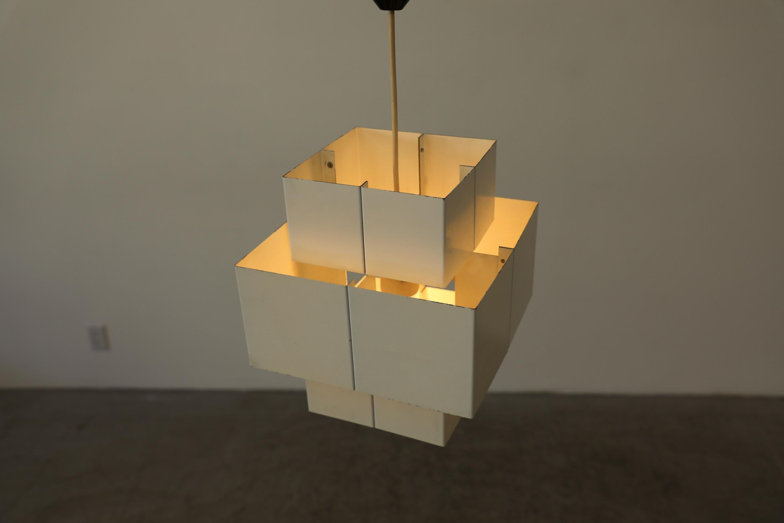 Lampe à suspension Selectra à 3 niveaux en métal blanc de Hans-Agne Jakobsson en vente 8