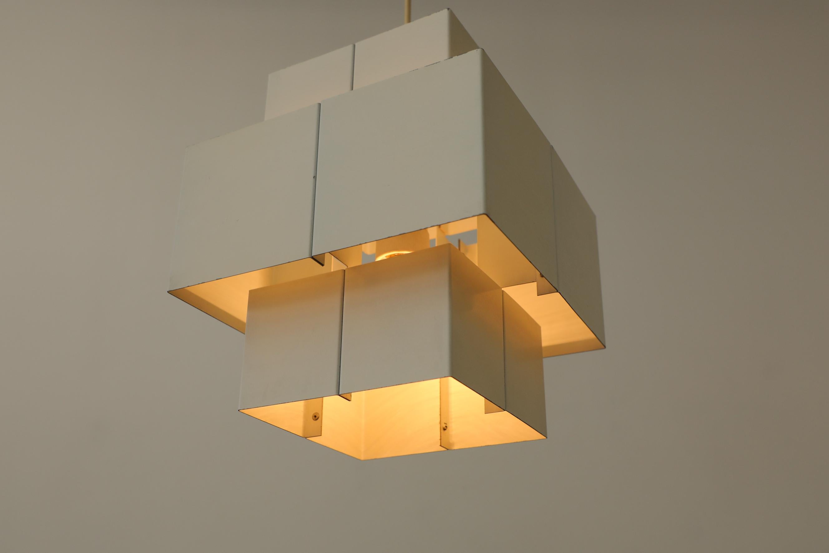 Lampe à suspension Selectra à 3 niveaux en métal blanc de Hans-Agne Jakobsson en vente 9