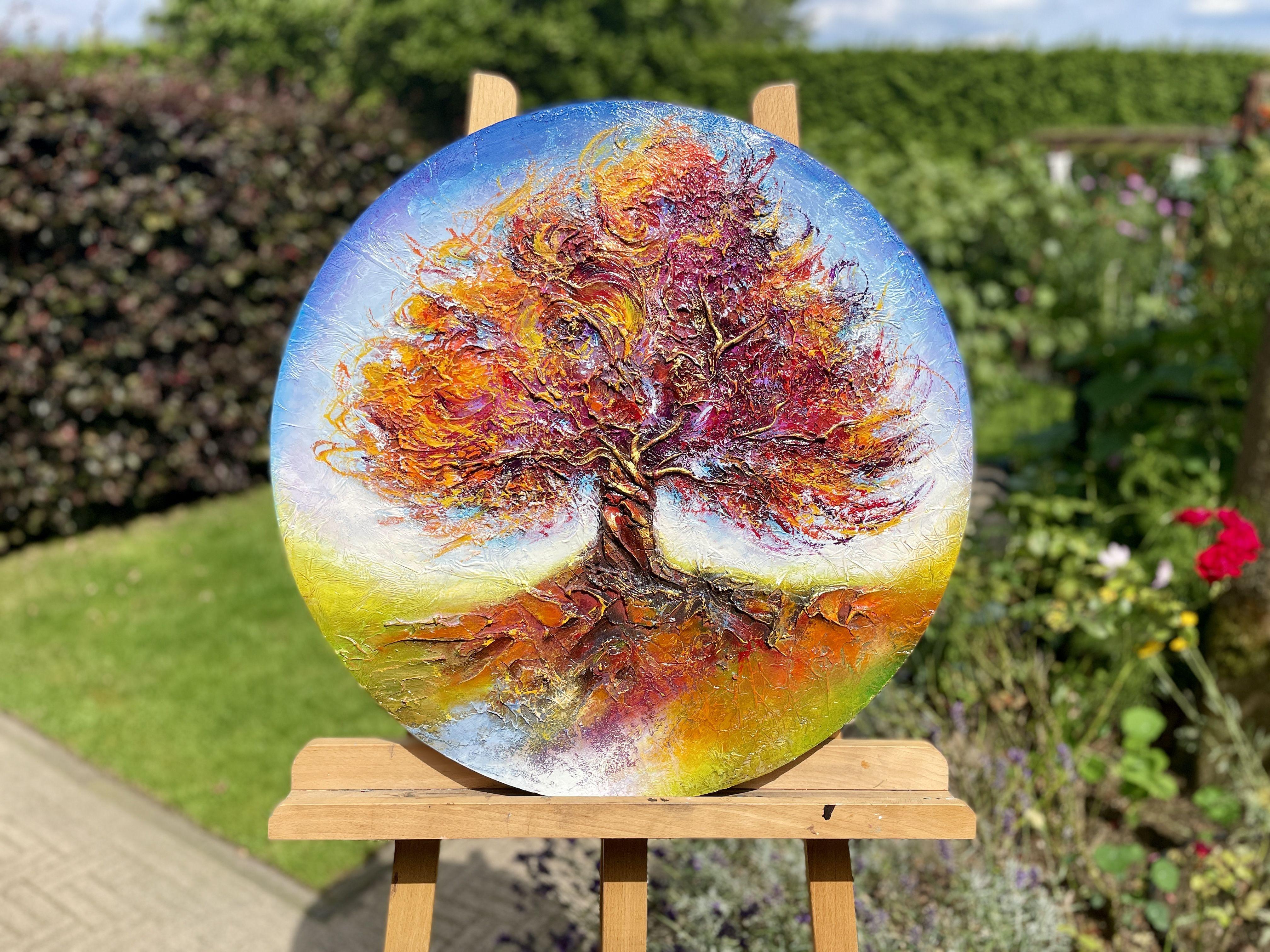 Tree of Life n°4, technique mixte sur panneau de MDF - Expressionniste Mixed Media Art par Selene Art