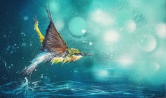 Bird #24 ( bee eater), Painting, Acrylic on Wood Panel