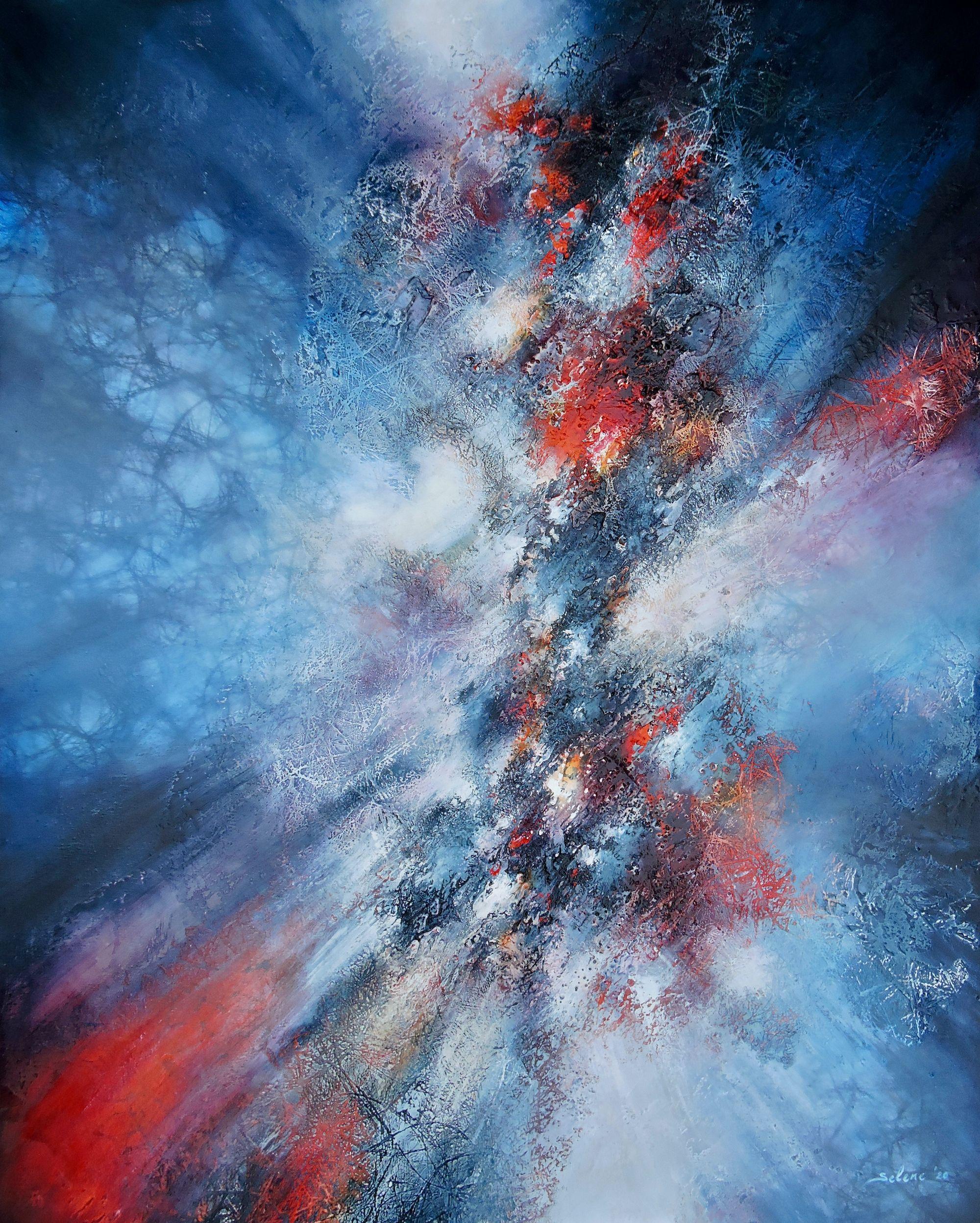 Selene Art Abstract Painting - Cosmic Light #1, Painting, Acrylic on Canvas