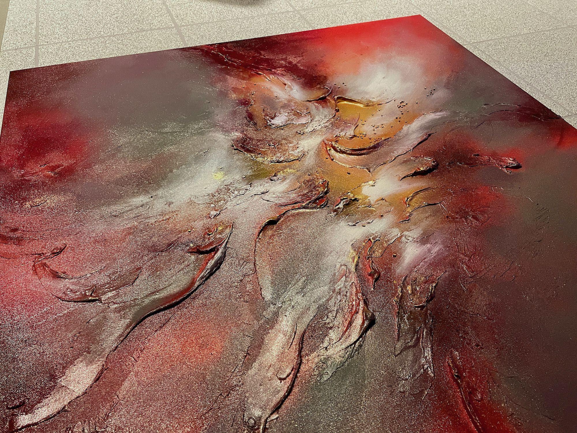 Fuego interior, Pintura, Acrílico sobre lienzo - Painting de Selene Art