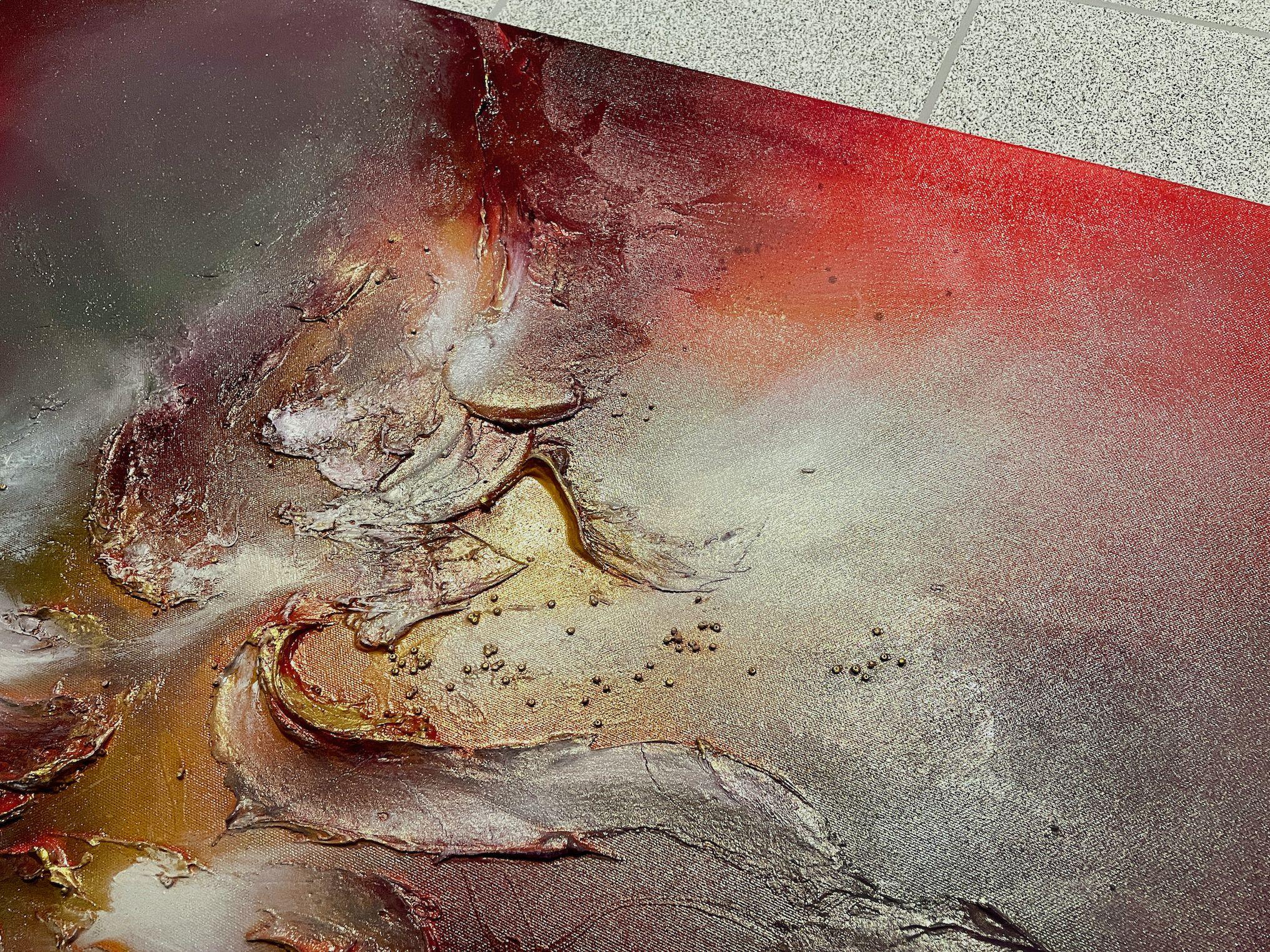 Fuego interior, Pintura, Acrílico sobre lienzo - Abstract Painting Marrón de Selene Art