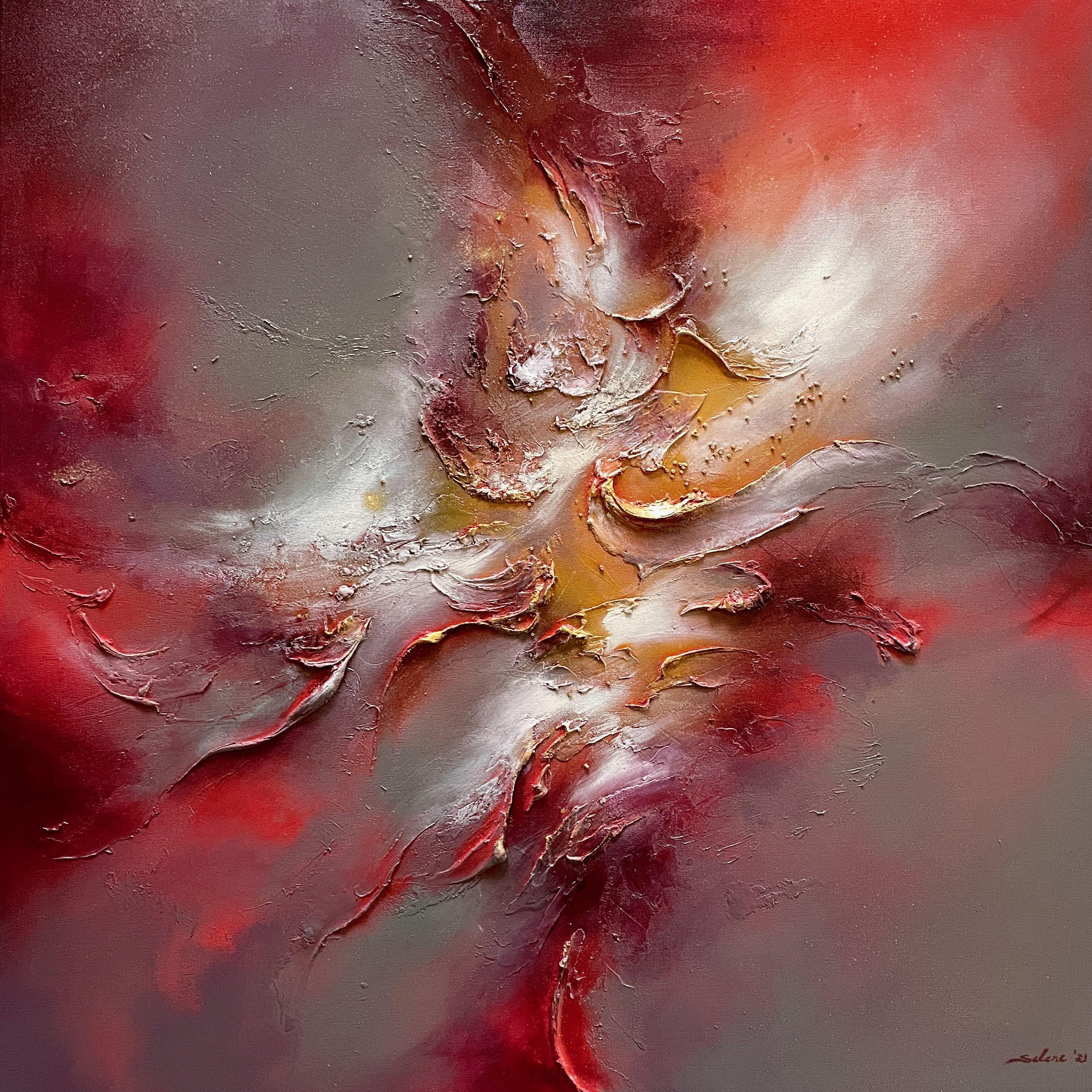 Selene Art Abstract Painting - Fire from within, Painting, Acrylic on Canvas