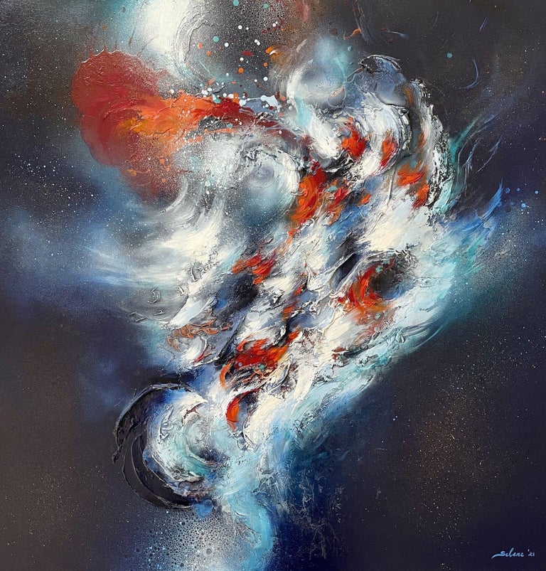 Selene Art Interstellar, Painting, Acrylic on Wood Panel For Sale at