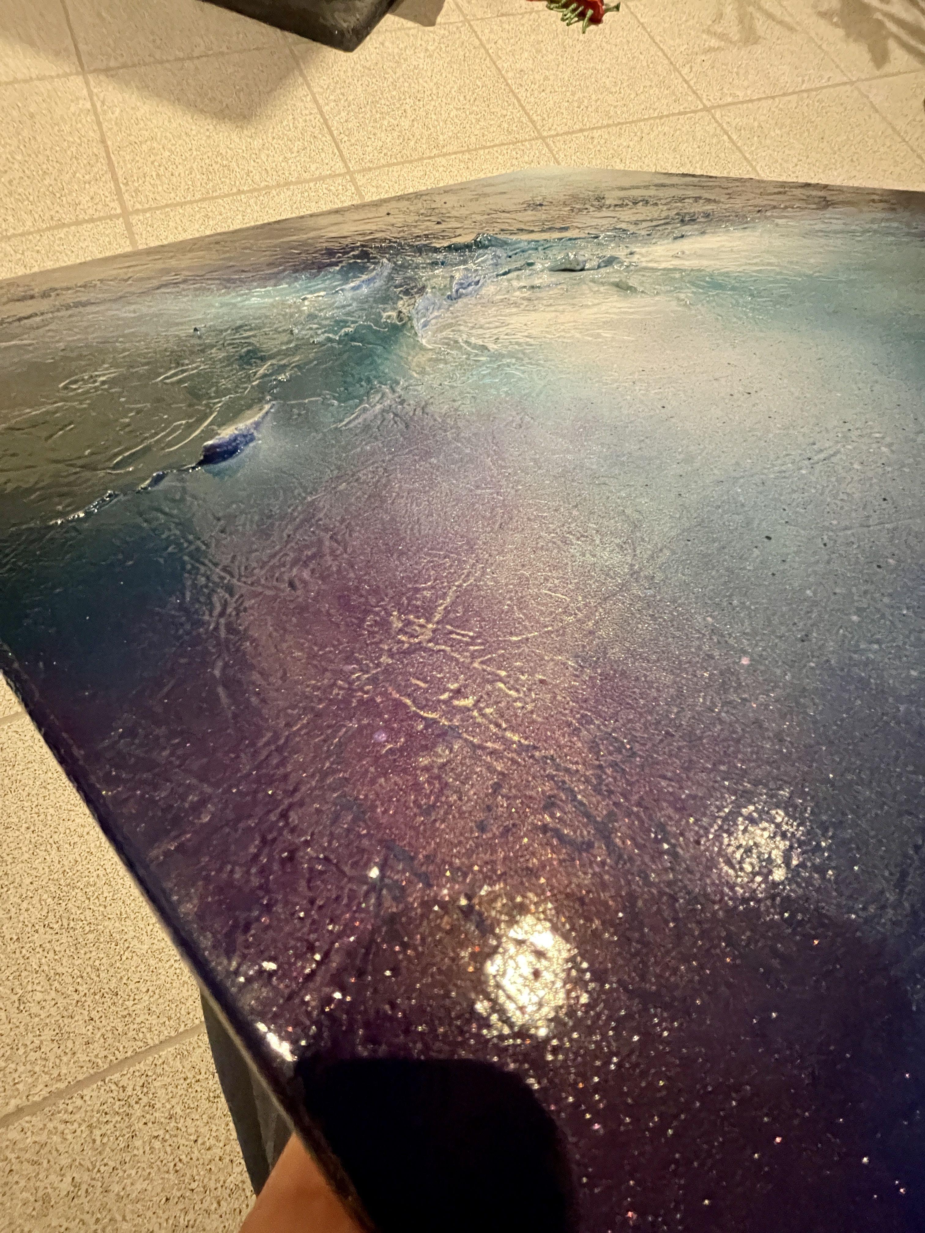 Northern Lights, Painting, Acrylic on Wood Panel For Sale 1
