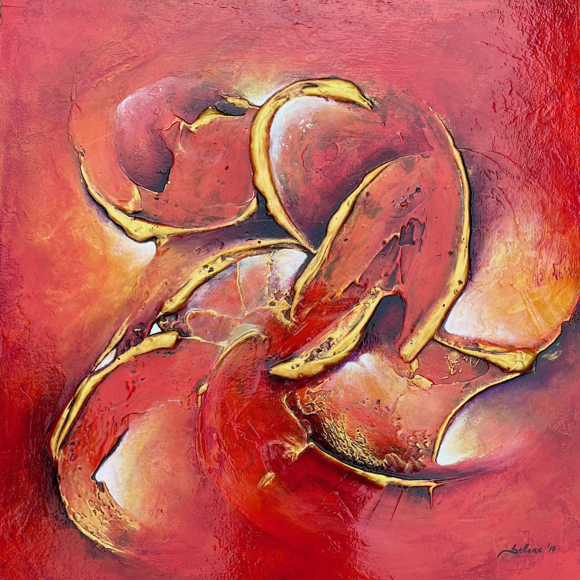 Selene Art Abstract Painting - Passion within, Painting, Acrylic on Canvas