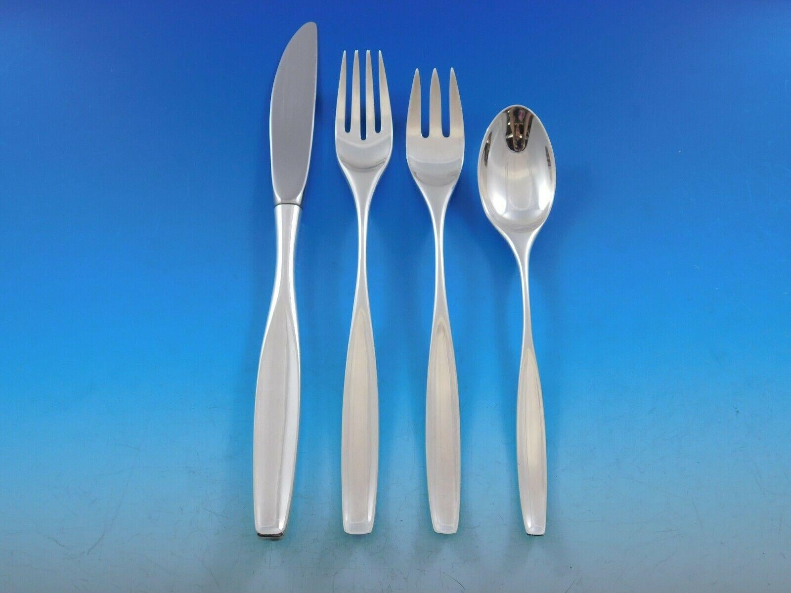 Selene by Kirk and Son Sterling Silver Flatware Set for 12 Service 60 Pieces In Excellent Condition In Big Bend, WI