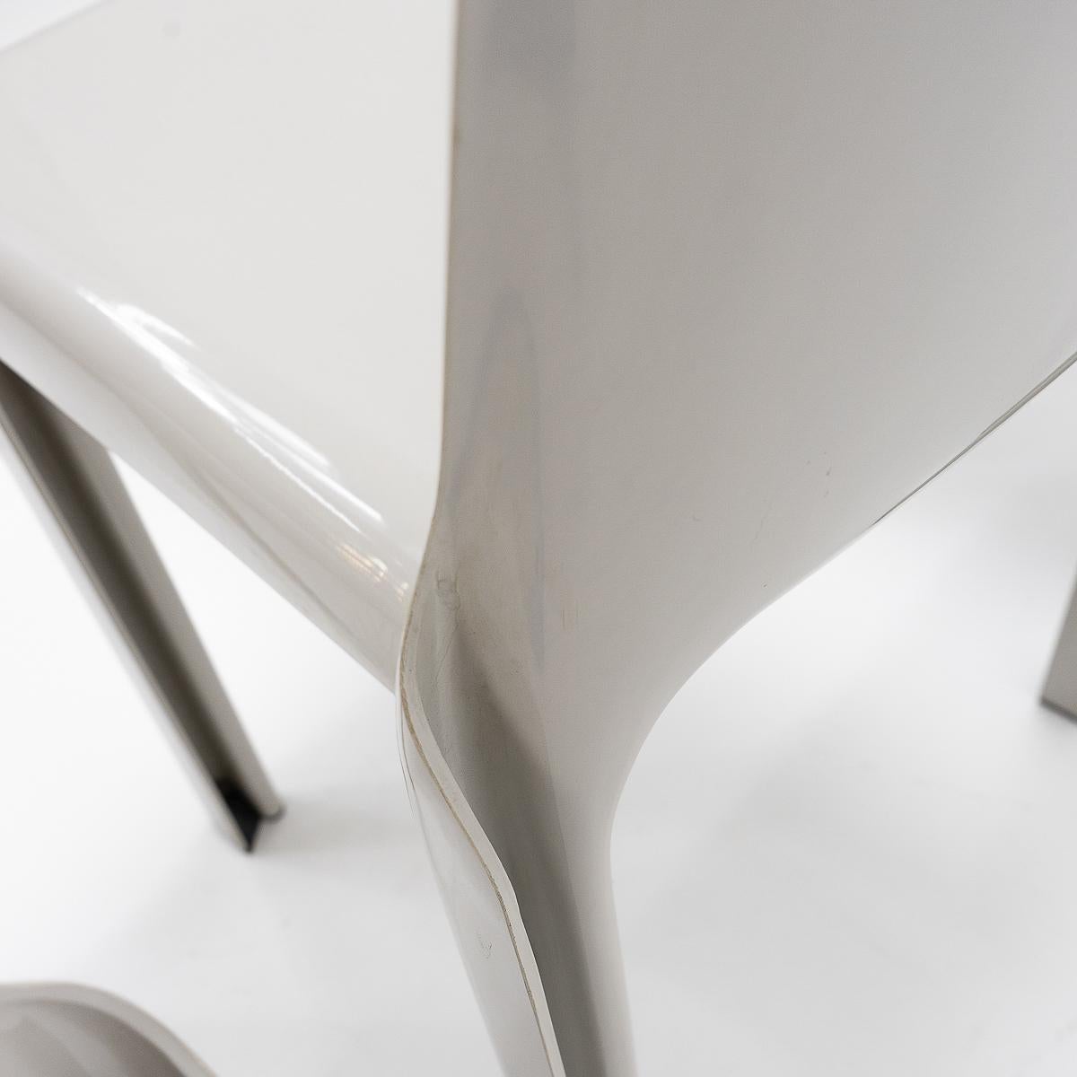 Fiberglass Selene Chairs by Vico Magistretti for Artemide, 8 Pcs For Sale
