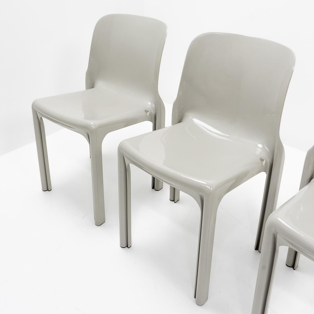 Italian Selene Chairs by Vico Magistretti for Artemide, 8 Pcs For Sale