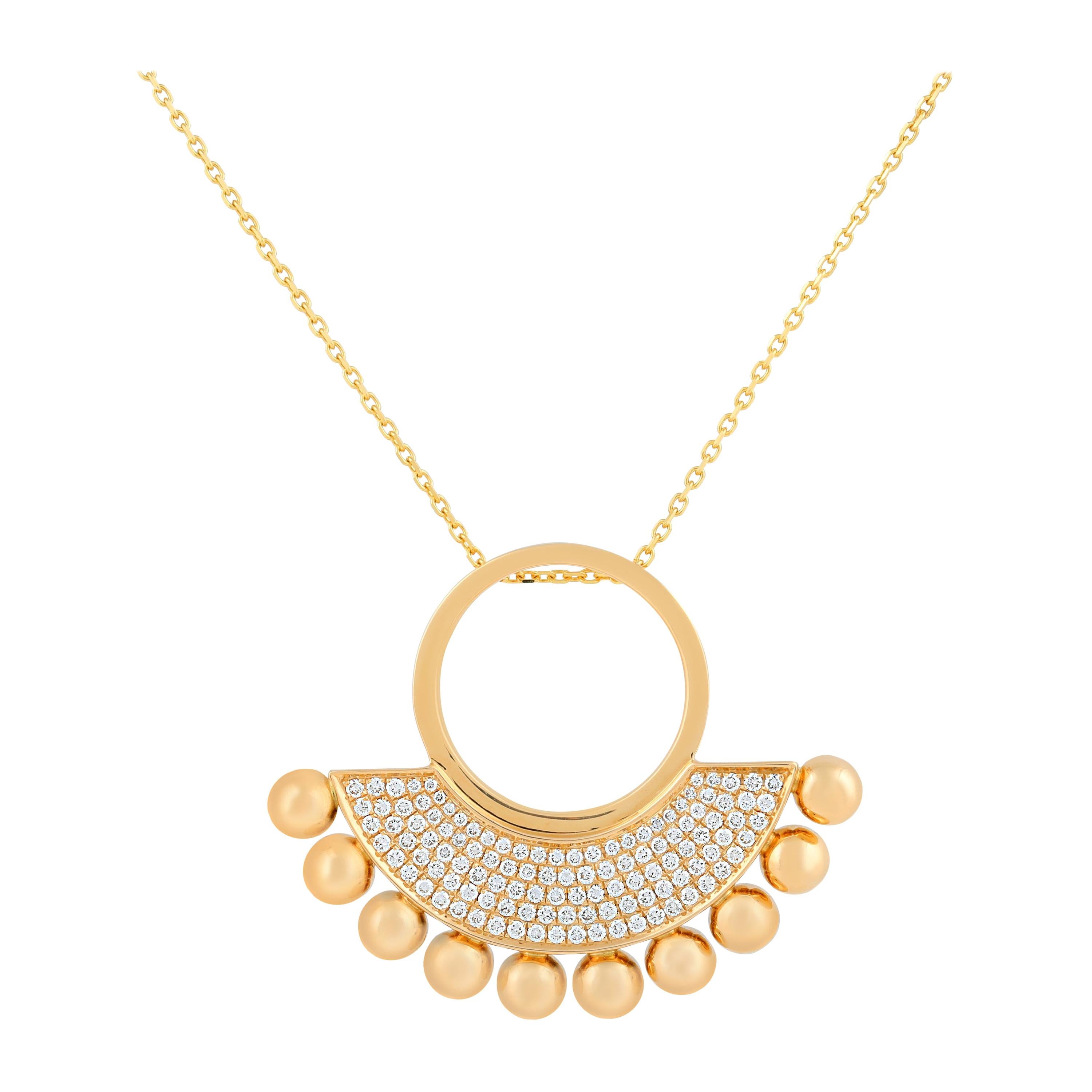 Selene Diamond and 18 Karat Gold Statement Necklace For Sale