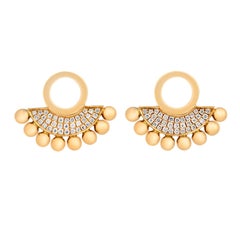 Selene Elegant White Pavé Diamond and 18 Karat Stud Earrings