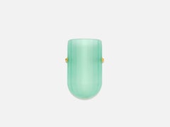 Selene Mezzo Streamline Moderne Inspired Blown Emerald Glass Wall Sconce