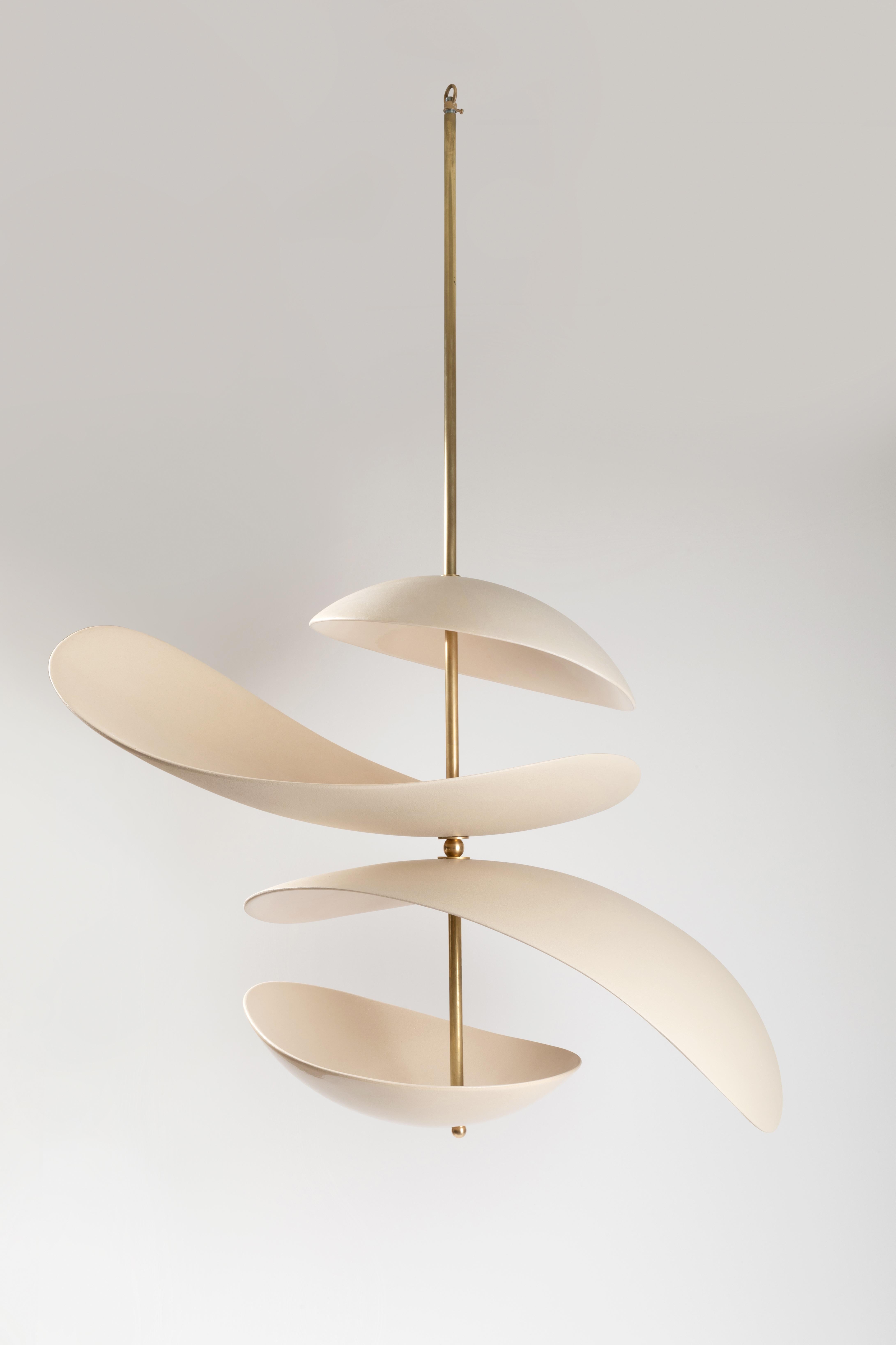 Selene pendant lamp by Elsa Foulon
Dimensions: D 75 x H 50 cm 
Materials: Ceramic, brass
Unique Piece
Also available in different options: Bowl or cup (lower part).

All our lamps can be wired according to each country. If sold to the USA it