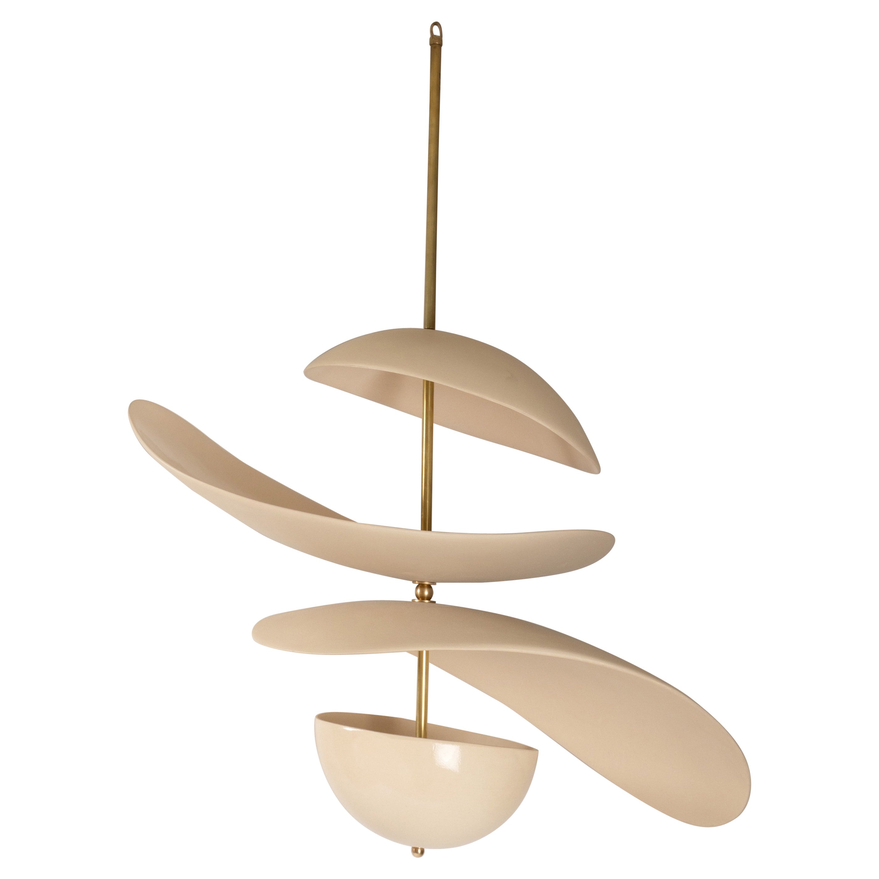Lampada scultorea Floating Composition in ceramica e ottone di dimensioni XL di Elsa Foulon in vendita