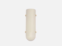 Selene Sconce in Brushed Brass & Quartz Glossy Glass by Bianco Light + Space