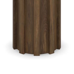 Selene Side Table by Nolita Harbour: Persian Green Marble with Walnut Wood