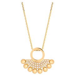 Selene Small Diamond 18 Karat Gold Elegant Pendant and Chain