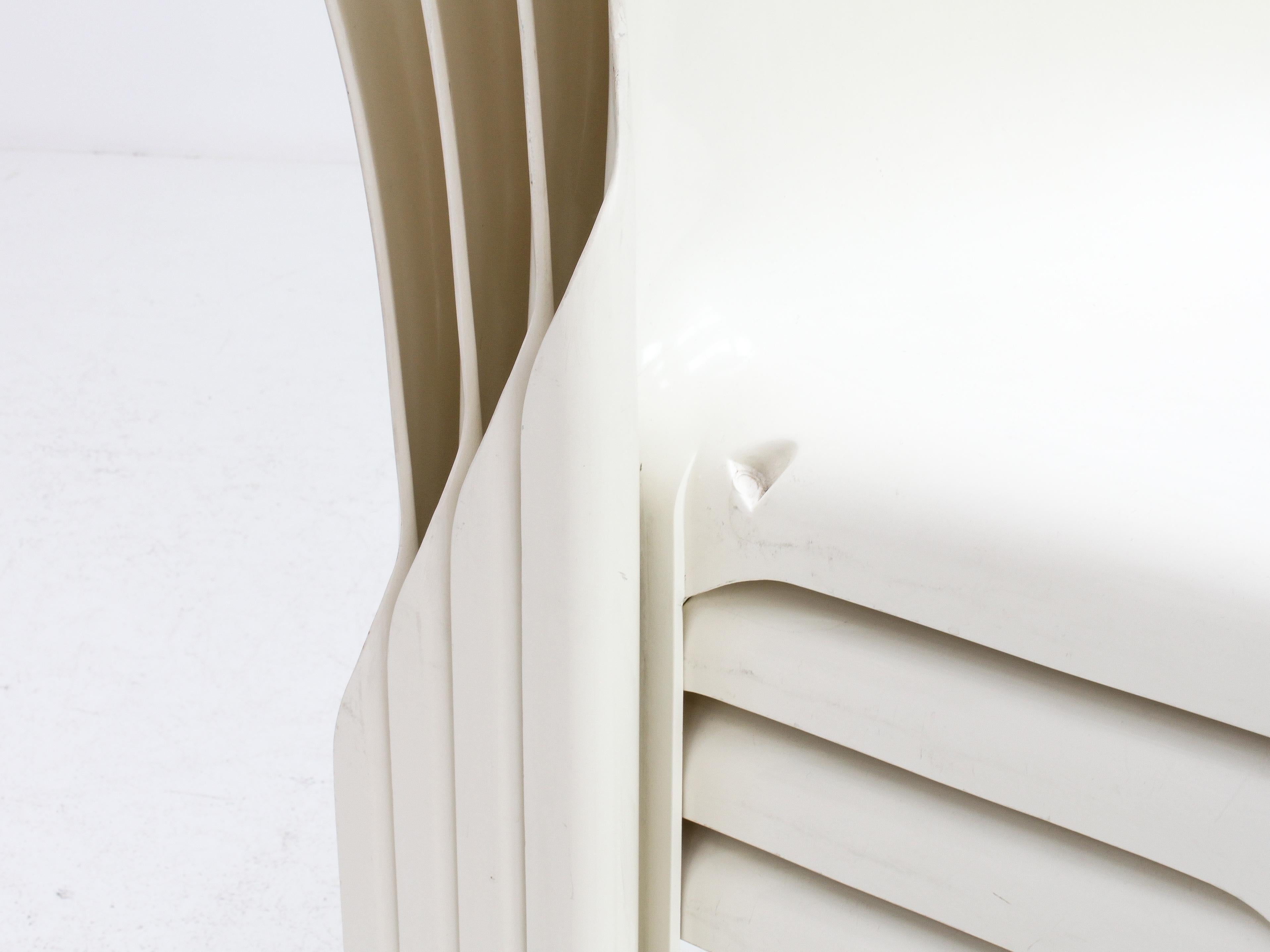 Mid-Century Modern 'Selene' Stacking Chairs in White by Vico Magistretti for Artemide, 1969