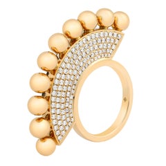 Selene Statement Diamond and 18 Karat Gold Cocktail Ring