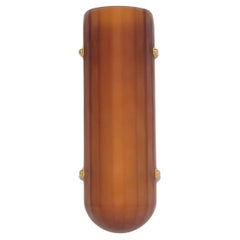 Selene Streamline Moderne Inspired Blown Almandine Glass and Brass Wall Sconce