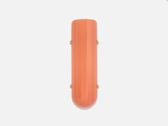 Selene Streamline Moderne Inspired Blown Coral Glass and Brass Wall Sconce