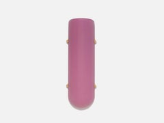Selene Streamline Moderne Inspired Blown Rubellite Glass and Brass Wall Sconce