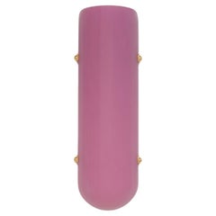 Selene Streamline Moderne Inspired Blown Rubellite Glass and Brass Wall Sconce