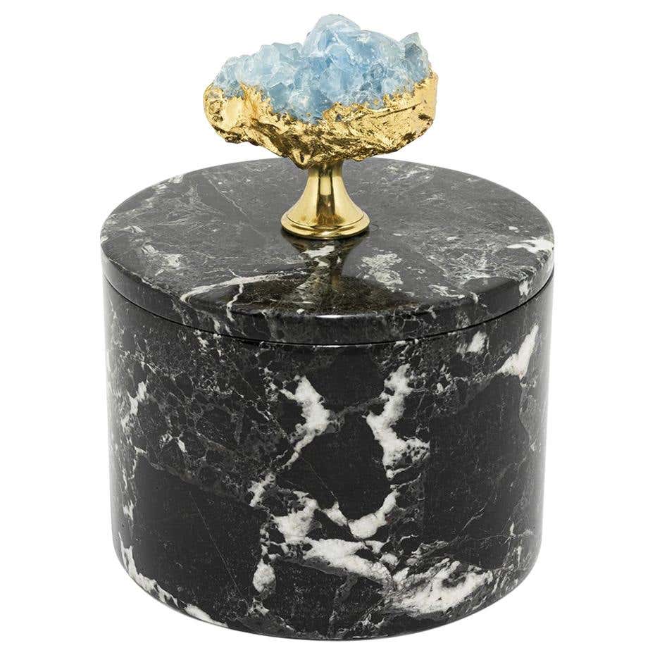 Quartz and White Marble Box For Sale at 1stDibs | quartz box, marble ...