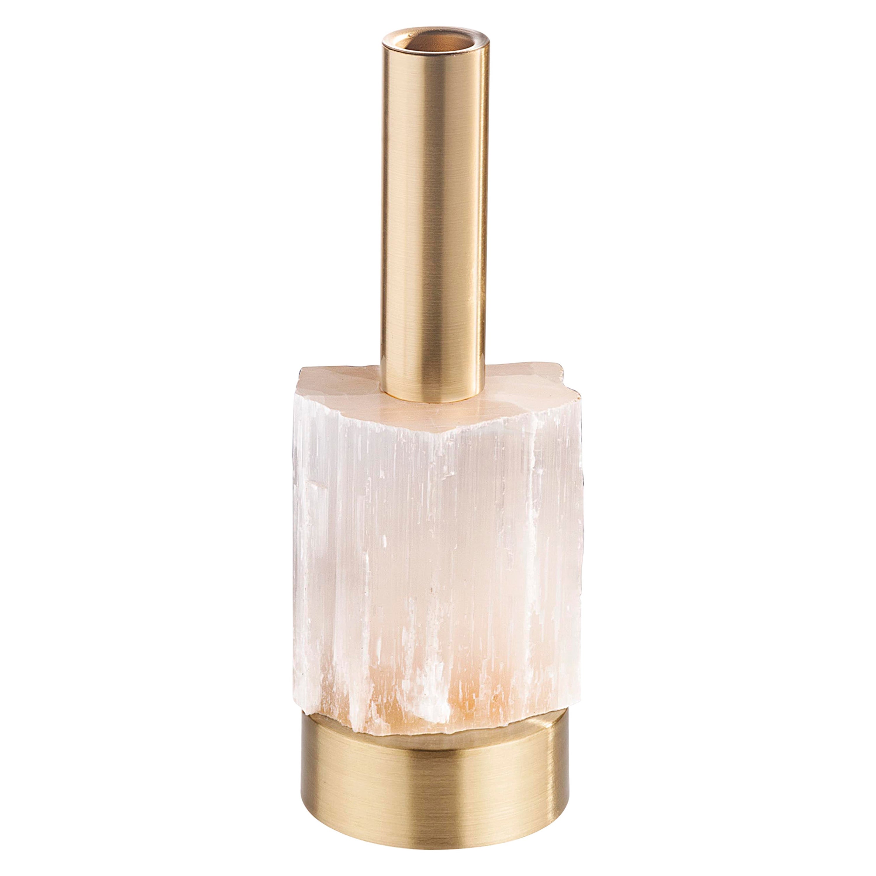 Portacandele in selenite di Aver