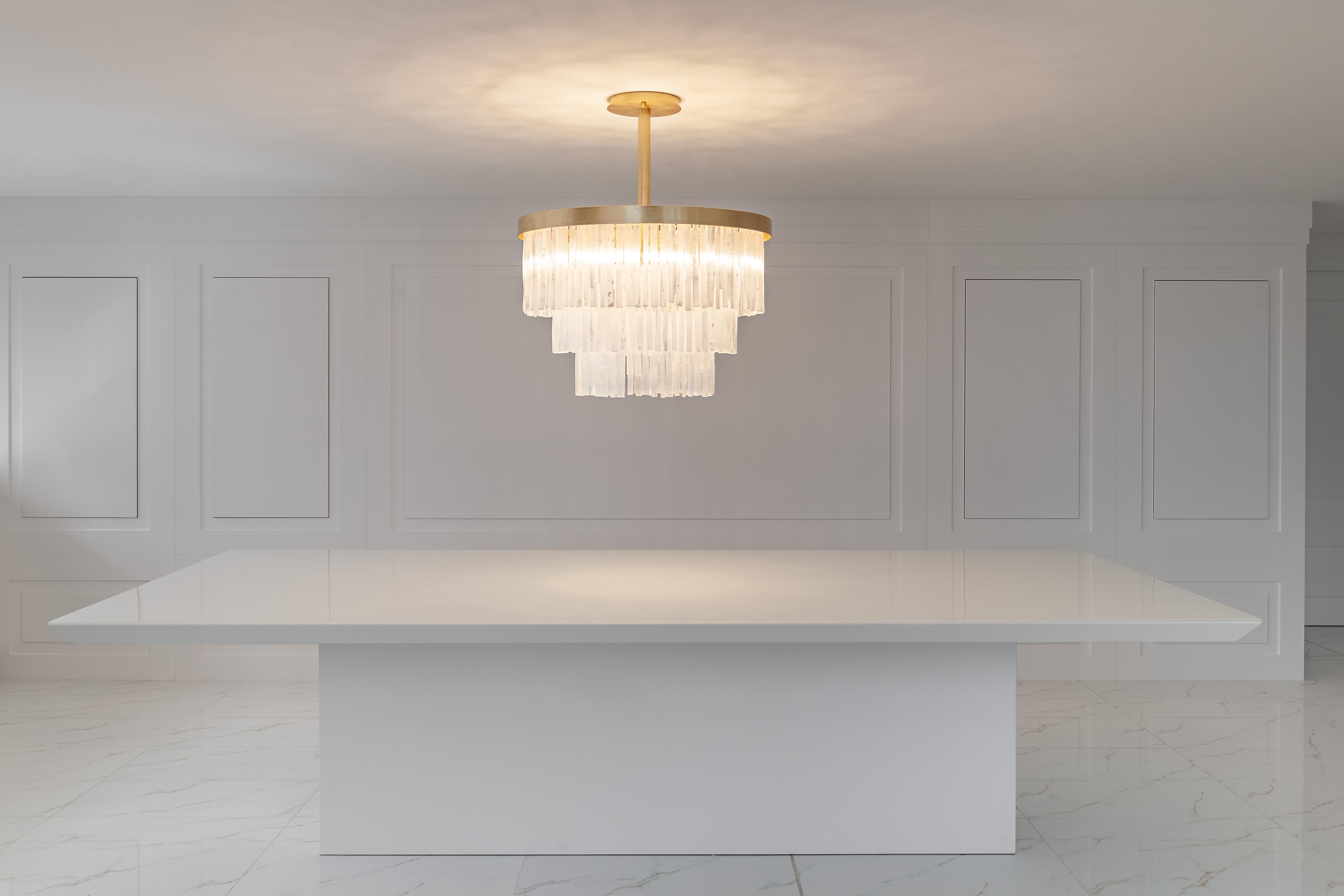 Contemporary Selenite Chandelier 120 by Aver For Sale