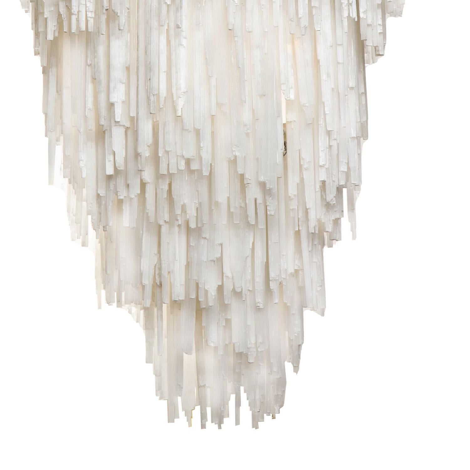 Selenite Crystal Cascading Chandelier 1970s In Good Condition In New York, NY