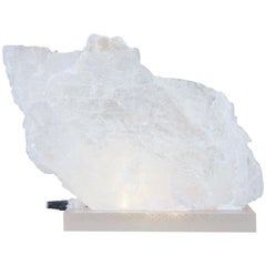 Selenite Crystal LED Light on Lucite