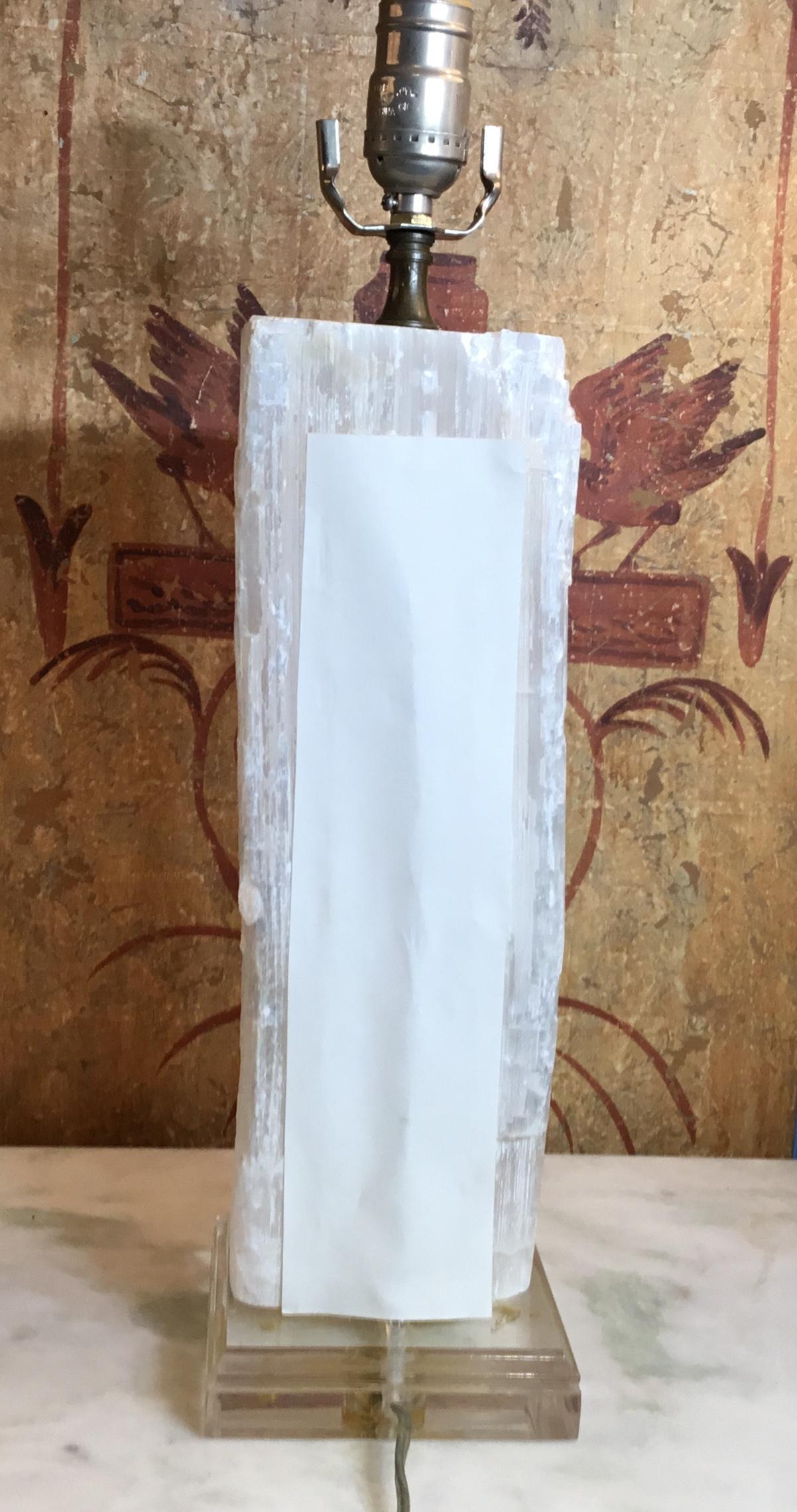 Selenite Crystal Stone Table Lamp 2