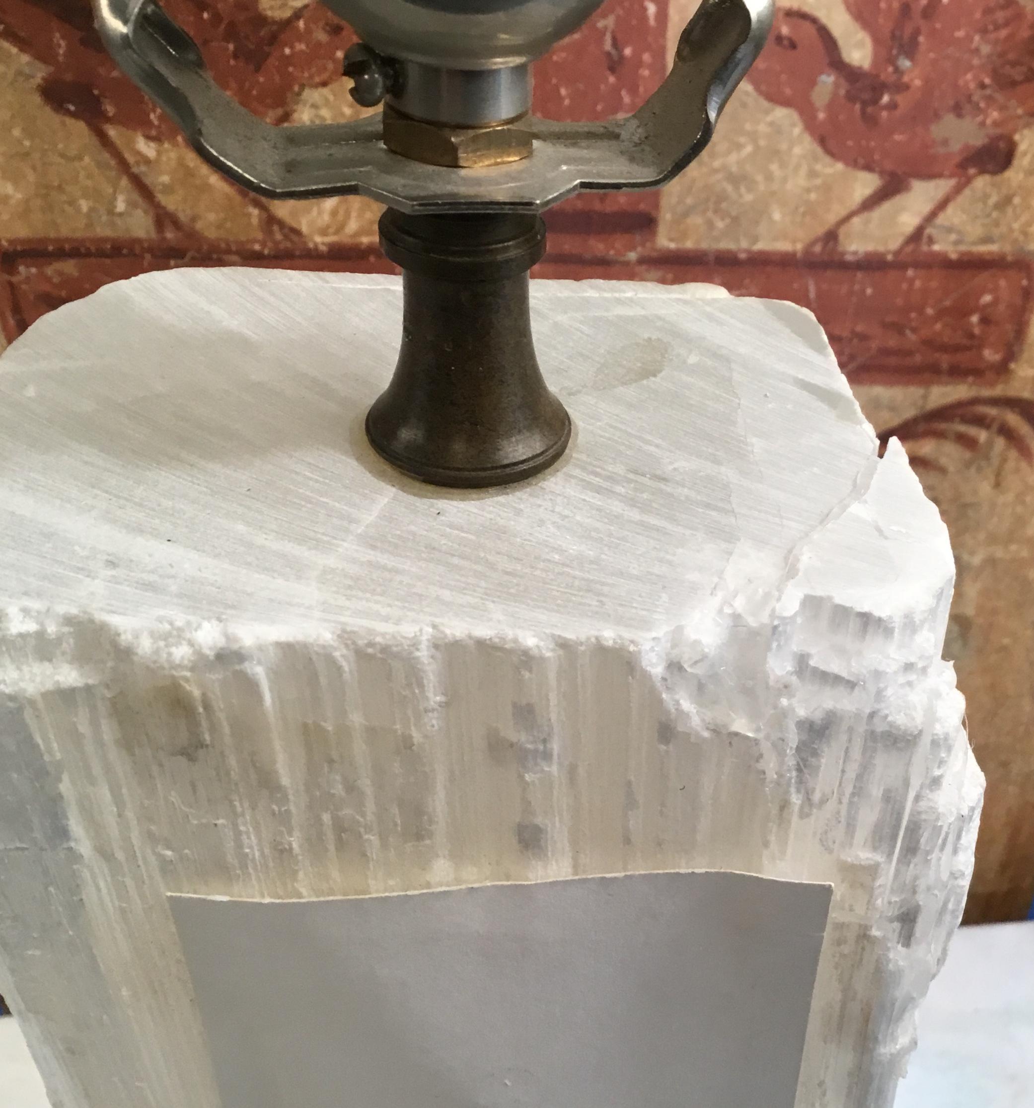 Selenite Crystal Stone Table Lamp 3