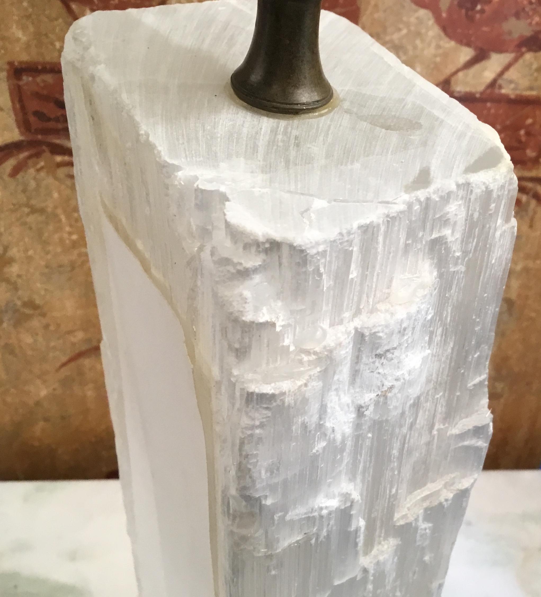 Selenite Crystal Stone Table Lamp 4